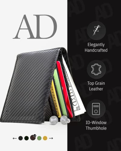 Access Denied REAL LEATHER Slim Bifold Wallets For Men - Minimalist Card Holder Thin Mens Wallet RFID Gifts For Him2