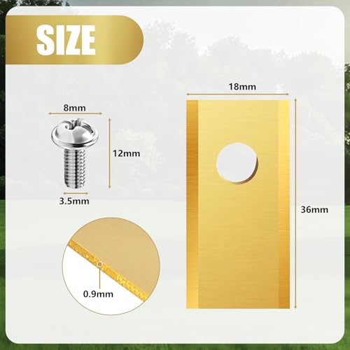 EOPUOZS 30er Set Mähroboter Klingen für Worx Landroid, Hochwertige Ersatzmesser für Rasenmäher mit passenden Schrauben, Titan Messer Klingen kompatibel mit Worx, LandXcape und Einhellzl – Bild 3