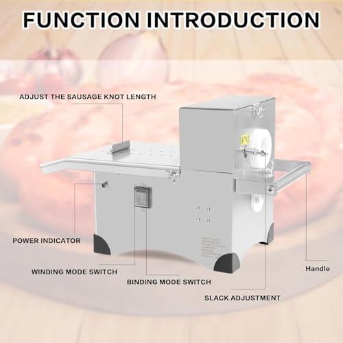 Automatic Sausage Tying Machine｜200W Automatic Sausage Linker Machine｜Electric Sausage Linker｜Adjustable Sausage Length (220V)