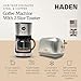 HADEN Heritage 12 Cup Programmable Retro Coffee Maker Machine Bundled with 2 Slice Wide Slot Toaster with Removable Crumb Tray, Steel/Copper