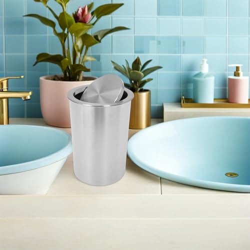 Caneca de basura empotrada de acero inoxidable con tapa basculante miniatura 5