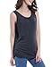 SUIEK Maternity Nursing Tank Tops Breastfeeding Tee Shirt Double Layer Sleeveless Pregnancy Shirt (Small, Charcoal)