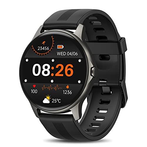 Smartwatch Herren mit Telefonfunktion, 100 Sportmodi Fitnessuhr damen Runde mit Pulsmesser, Schlafmonitor, SpO2, IP68 Wasserdichte Schrittzähler uhr damen, Fitness Tracker kompatibel mit Android/IOS Cover