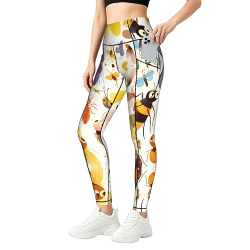 Pantalones de yoga con bolsillo lateral leggings elásticos de cintura alta suaves