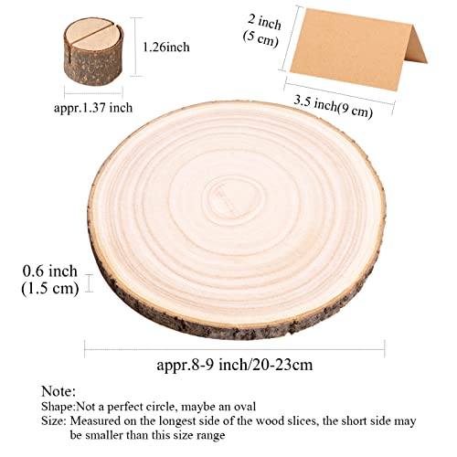 Caydo 10 Pieces 8-9 Inch Wood Slices For Centerpieces With Wood Table Number Holders And Card For Wedding Table Centerpiece Decoration, Parties, Housewarming, Christmas And Family Gatherings #TOP1