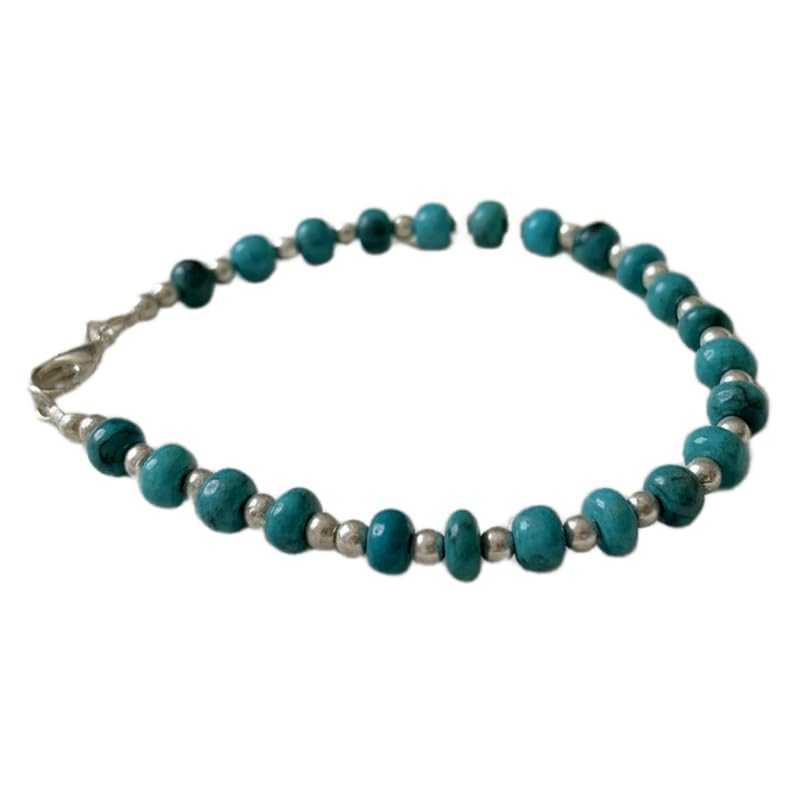 Bracelet en turquoise naturelle LKBEADS une idée cadeau artisanale idéale pour femme