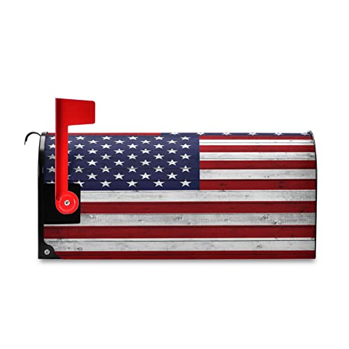 Boenle American Flag Wooden Mailbox Cover Magnetic Mailboxes Wraps Letter Post Box Cover Decorative Standard Size 18X21 In Garden Yard Decor #TOP3