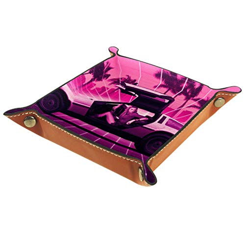 Bandeja De Cuero Ola de vapor retro Bandeja de joyas pequeña Bandeja 