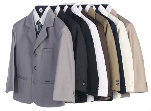 Lito CALITO-3710KHAK 4 Toddler Boys Khaki Special Occasion 5Pc Suit Set 4 thumb #2