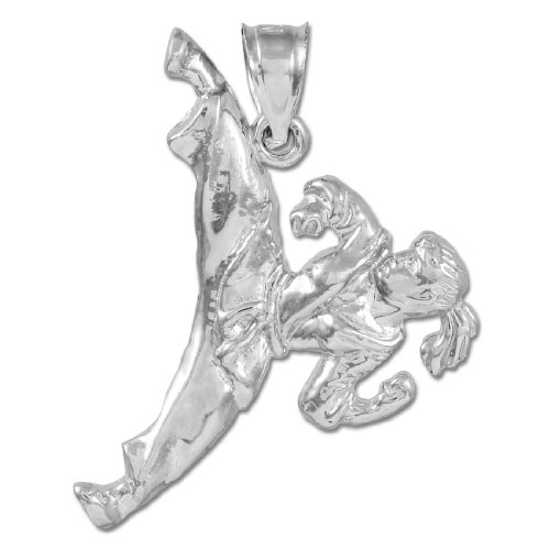 925 Sterling Silver Karate Martial Arts Sports Charm Pendant