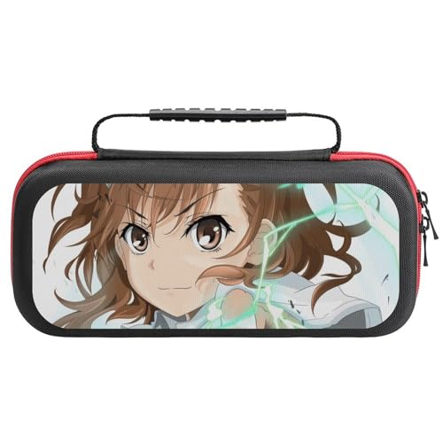 Switch ケース かわいい とある 御坂美琴 スイッチ 収納ケース カバー ナイロン素材 全面保護 防塵/防水/防汚/耐衝撃 26x11.5x5.2cm Switchに対応 保護用ハードケース 大容量な収納力 アクセサリーポーチ Switch本体/ゲー