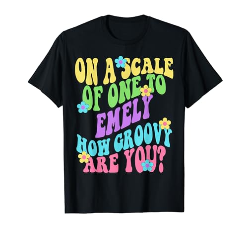 EMELY Personalized Name Cute Retro Girls Groovy Birthday T-Shirt