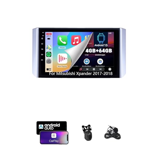 Radio de Coche ZCZANT Android de 14 Pulgadas y Doble DIN para Mitsubishi Xpander 2017-2018, con Bluetooth, Radio FM, navegación GPS Wi-Fi, CarPlay, Plug and Play y cámara de Marcha atrás (4G + Wi