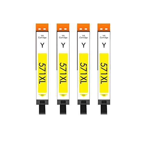 Cartridgeify CLI-571XL Jaune Cartouche d'encre Compatible avec Canon CLI-571 XL Y Multipack (4-Pack), pour Pixma MG5750 TS5050 MG5751 TS5055 MG5753 MG6850 MG6851 TS5051 TS5053 TS6050 MG7750