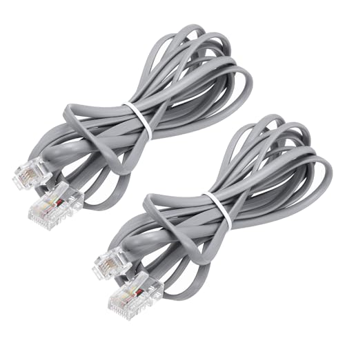Câble convertisseur RJ45 vers RJ11 gris 2m MECCANIXITY, cordon adaptateur 8P4C 6P4C maison bureau