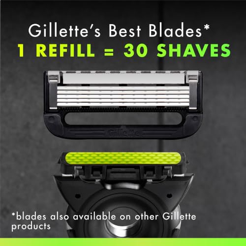 Image of Gillette Mens Razor Blade Refills with Exfoliating Bar by GilletteLabs, Compatible Only with GilletteLabs Razors with Exfoliating Bar and Heated Razor, 4 Razor Blade Cartridges
