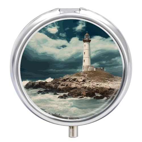 Lighthouse Seaside Pill Box �X���[�����^���s���P�[�X ���z�܂��̓|�P�b�g�p 3�R���p�[�g�����g �s���I�[�K�i�C�U�[ ���킢���g���x���s���{�b�N�X �|�[�^�u���s���R���e�i�z���_�[ �r�^�~�� ����