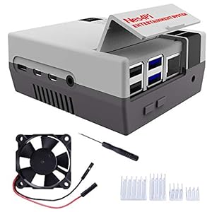 DVOZVO Retro Gaming Nes4Pi Case for Raspberry Pi 4 Model B, Raspberry Pi 4 Case with Fan Raspberry Pi Cooling Fan…