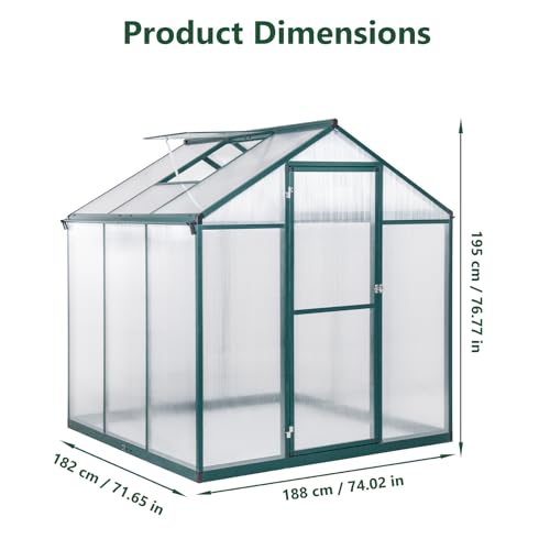 6X6FT-Greenhouse-for-Outdoor-Hybrid-Polycarbonate-Greenhouse-with-2-Roof-Vent-Windows-Large-Greenhouse-for-Outside-Garden-Backyard-Dark-Green 6X6FT Greenhouse for Outdoor Hybrid Polycarbonate Greenhouse with 2 Roof Vent Windows Large Greenhouse for Outside Garden Backyard Dark Green