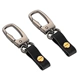 2stk Karabinerhaken für Seeed Studio Sensecap T1000 Tracker, Karabinerhaken aus Edelstahl und Leder mit 360-Grad-Drehfunktion Praktisches Tracker-Zubehör (Threaded-Version)