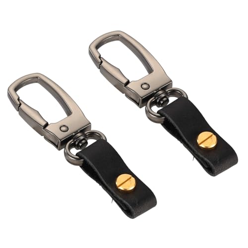 2stk Karabinerhaken für Seeed Studio Sensecap T1000 Tracker, Karabinerhaken aus Edelstahl und Leder mit 360-Grad-Drehfunktion Praktisches Tracker-Zubehör (Threaded-Version)