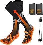 Calcetines Calefactables Recargables, Calcetines Termicos Ajustables 3 Niveles 45℃/58℃/70℃ para Exteriores