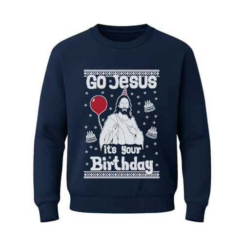 Tstars Birthday Boy Jesus Sweatshirt - Mens Ugly Christmas Sweater