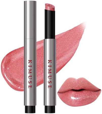 KIMUSE Lip Plumper, Hydrating Korean Lip Gloss, Click Tinted Lip Balm Solid Lipstick for Plumps & Moisturizes, Long-wearing All-in-one Lip Plumping, Gloss, Balm