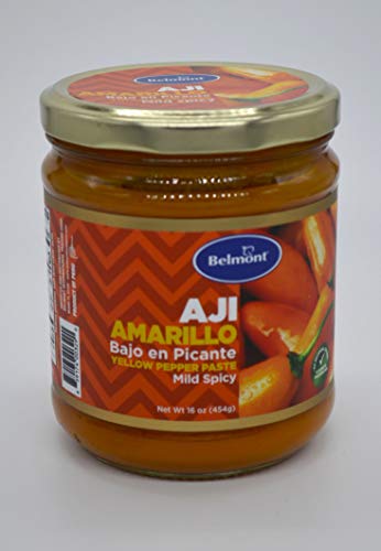 Belmont Yellow Pepper Mild Spicy Paste ( Pasta de Aji AMarillo Bajo en Picante ) 16 oz ( 454 g) Glass Jar ( 2 Jars ) image 2