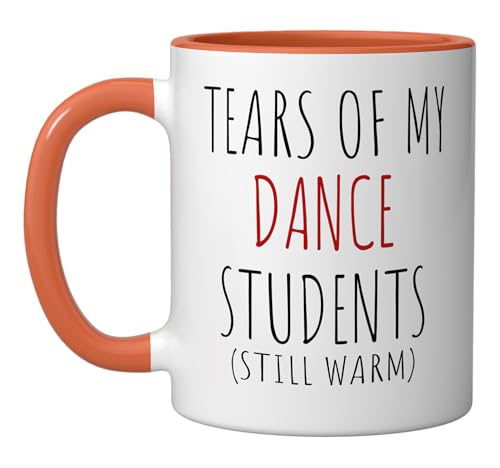 Taza de cerámica naranja y blanca 11 onzas miniatura 1