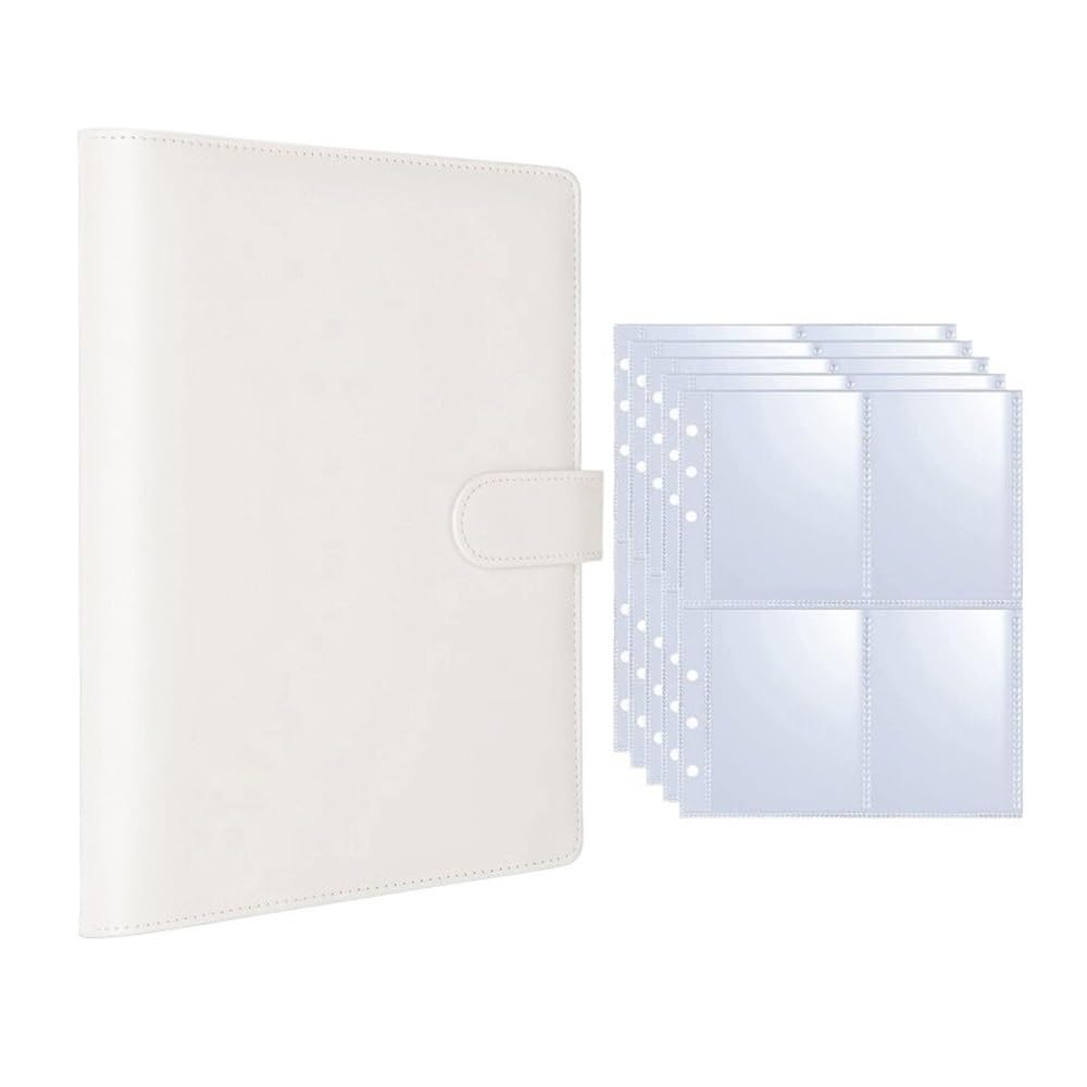 25pcs Page Photo Card A5-Binder Albums Cards Collect Book Binder Photocard Holder(White -25 pages)