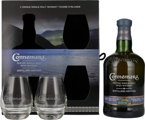 Connemara Peated Single Malt Irish Whisky Distillers Edition avec 2 Verres 700 ml Cover