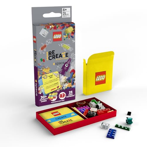 Lego Recreate Activity Cards – Space | Outer Space Building Game with 30+ Activity Cards & 25 Lego Elements | Ages 6+