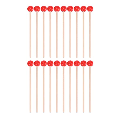 QUMIIRITY 20個 木製のピアノハンマーのおもちゃ ために たち のためのスティック 幼児ドラムスティック ドラムスティック 用マレット 赤