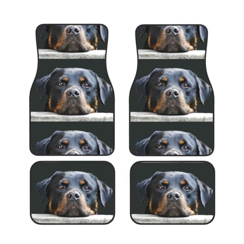 Alfombrillas Rottweiler para coche evitan resbalones y protegen el suelo juego de neopreno 4 piezas