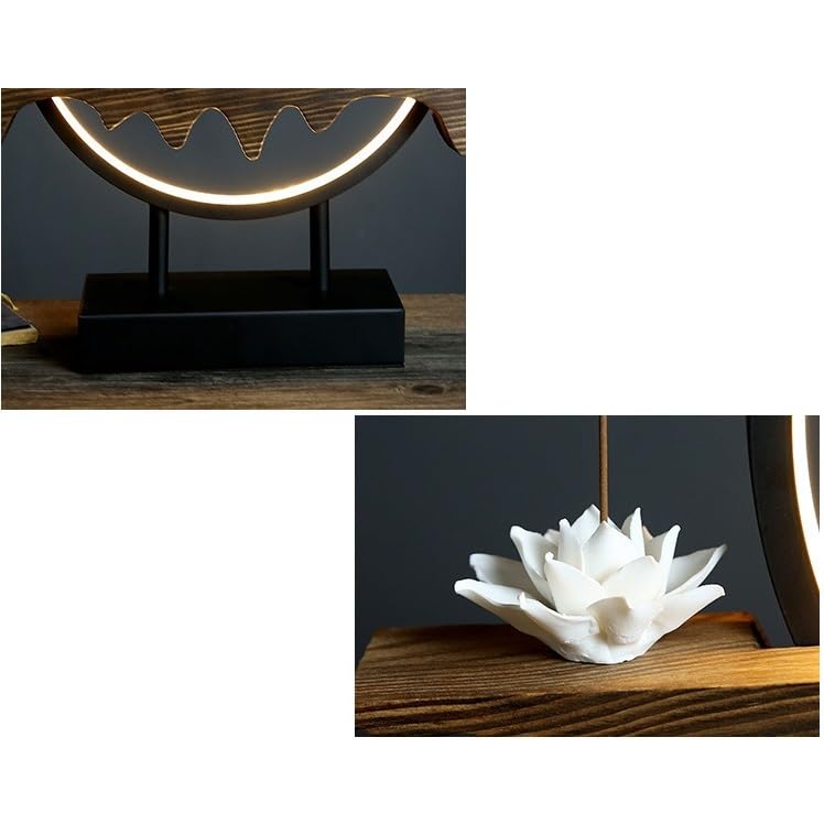 Bruciatore di incenso a riflusso Bruciatore di incenso a riflusso cinese Zen for uso domestico Bruciatore di aromaterapia in legno di agar Ornamenti in ceramica for interni Bruciatore di incenso