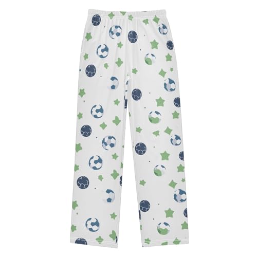 Boys' Pants Football Green Star Long Bottoms Jogger Pants Elastic Waist Trousers with Pockets S-XL