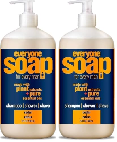 everyone for every body 3-in-1 Soap for Man, Cedar and Citrus, 32 Ounce (Pack of 2) image 3