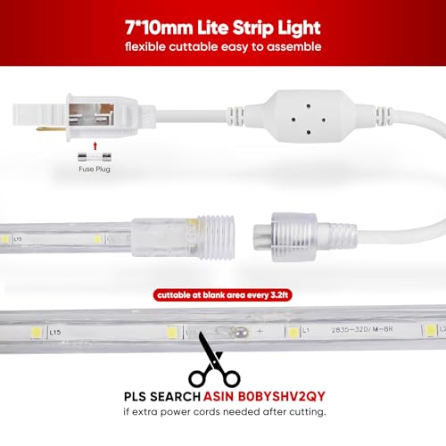 Tira de luces LED exterior impermeable de 50 pies miniatura 3