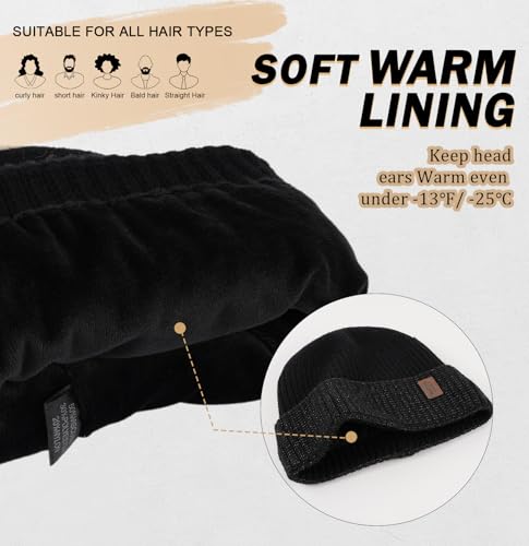Image of Wmcaps Warm Beanie for Men Women, Fleece Lined Beanie Warm Winter Caps Unisex Fashion Knit Cuffed Cap