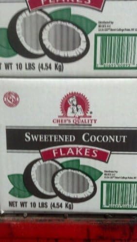 Chef's Quality Sweetened Coconut Flakes 10 Lb (2 Pack)