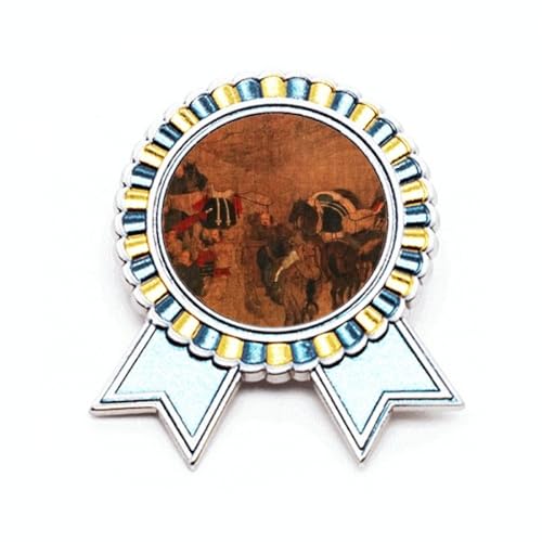 Broche en soie avec inscription Tea Horse Road, taille M en métal noble