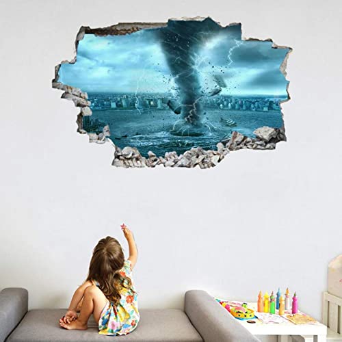 Vinilo decorativo tornado 3D vinilo removible 110x70 cm miniatura 3