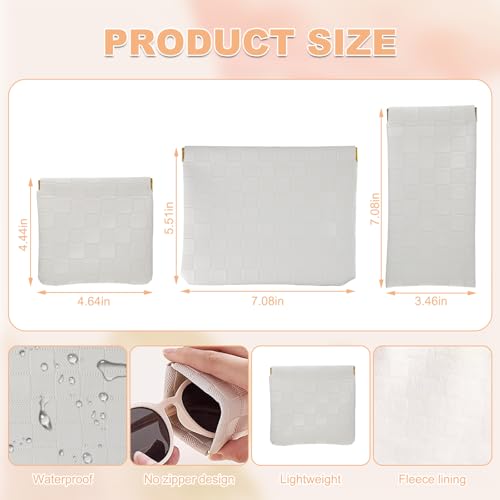 Small Makeup Bag for Purse 3 Pcs Small Pouches for Purse, Mini Pouch White Waterproof Tiny Pouch, can be Used to Hold Lipstick, Change, Headphones, Glasses2