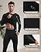 2 Pack Men's Thermal Shirt Long Sleeve Fleece Lined Tops Base Layer Long Johns Compression Undershirt Running Athletic Sport Gear for Winter Cold Weather,Large,Crew Neck-Black/Black