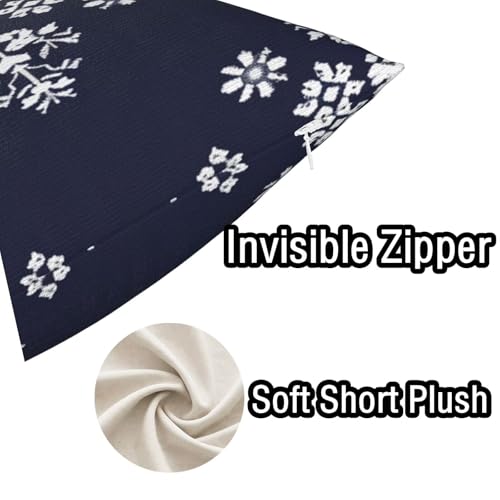 Taies d'oreillers 60x60 cm bleu marine housse coussin canapé déco salon - 5