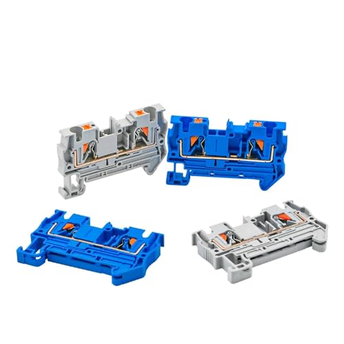 Bloque de terminales PT-4 sin tornillos para riel Din, pack de 10 conectores de cable PT4 3