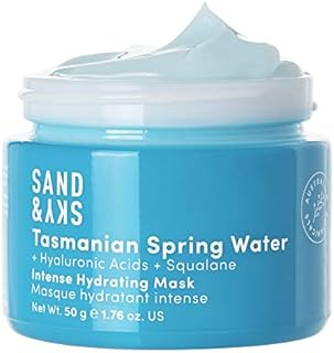 Sand & Sky Tasmanian Spring Water Intense Hydrating Mask - Reduce Redness and wrinkles, Improve Skin Texture. Moisturizing Face Mask for Oily, Dry Sensitive Skin.