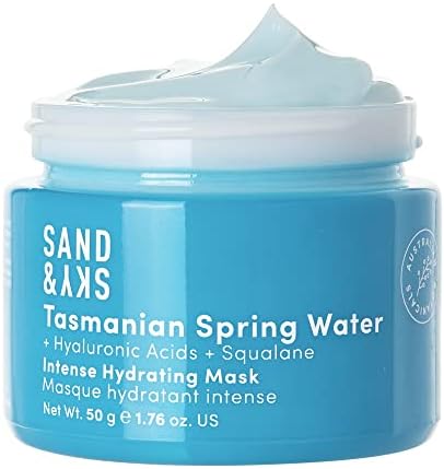 Sand & Sky Tasmanian Spring Water Intense Hydrating Mask with Hyaluronic Acid, Soothes Redness & Sensitive Skin. For Dry Skin.