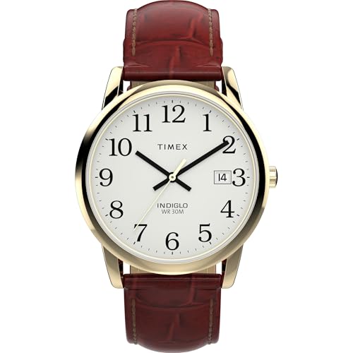 Timex Men's Easy Reader 35mm Watch - Brown Strap White...